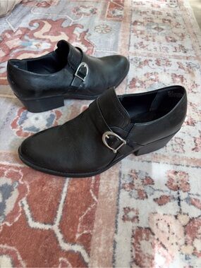 BareTraps—Black Slip-On Dress Bootie with Decorative Buckle